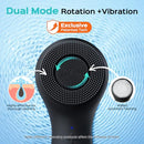COSLUS FACE SCRUBBER FACIAL CLEANSING BRUSH 2 IN 1 SPIN AND VIBRATION - BLACK - Like New