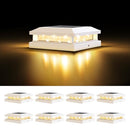 BRIGHTEVER 4X4 5X5 SOLAR POST CAP LIGHTS OUTDOOR 8-PACK - WHITE - Like New