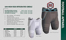 Adams High Rise Varsity Football Girdle Integraded Pads, Large, White - Brand New