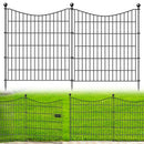 CLEASO 10 PANELS DECORATIVE GARDEN FENCE WITH GATE, 32" X 23.6 FT - BLACK - Like New