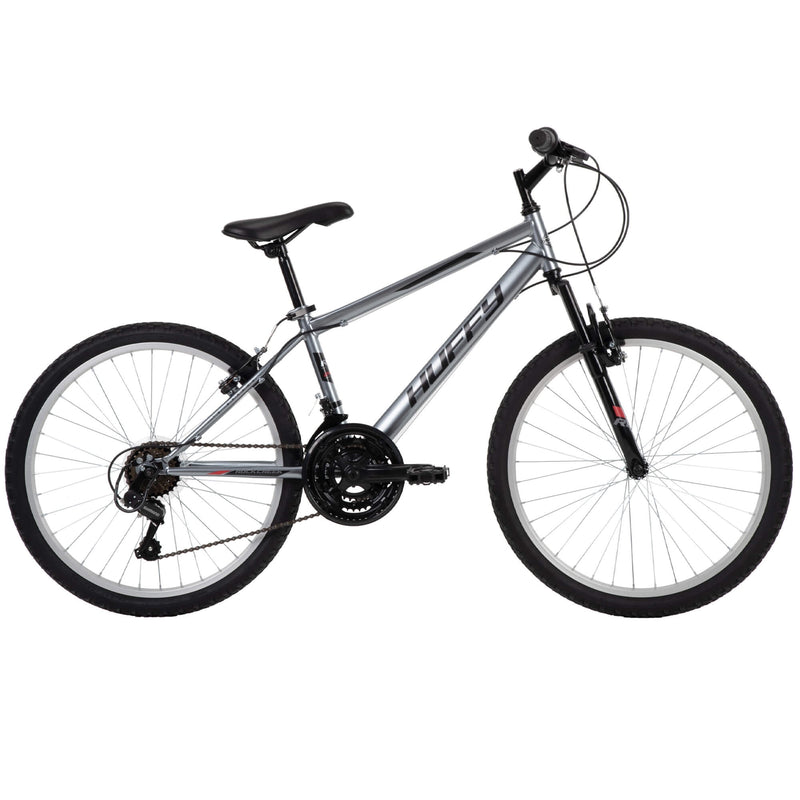 HUFFY 24" ROCK CREEK MOUNTAIN BIKE, FITS RIDERS 4'8" - 5'8", GRAY - Like New