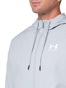 Under Armour Men's Rival Woven Windbreaker Mod Gray/Gray White - Brand New
