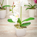 RESTORANTWARE FAUX FIORE WHITE ORCHID, WHITE POT, WHITE- RWA0265-1-WHITE - Like New