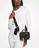 MICHAEL KORS ESTELLE SMALL TRUNK CROSSBODY - BLACK/GOLD - Like New