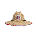FOCO Ncaa College Team Logo Floral Sun Straw Hat - Team Logo - Brand New