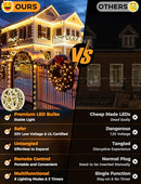 Brightever LED Christmas Tree Lights 900 Bulbs 295FT, Remote - Warm White - Like New