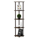 FURINNO TURN-N-TUBE CORNER SHELF 5 TIER CORNER BOOKSHELF 99811 - WALNUT - Like New