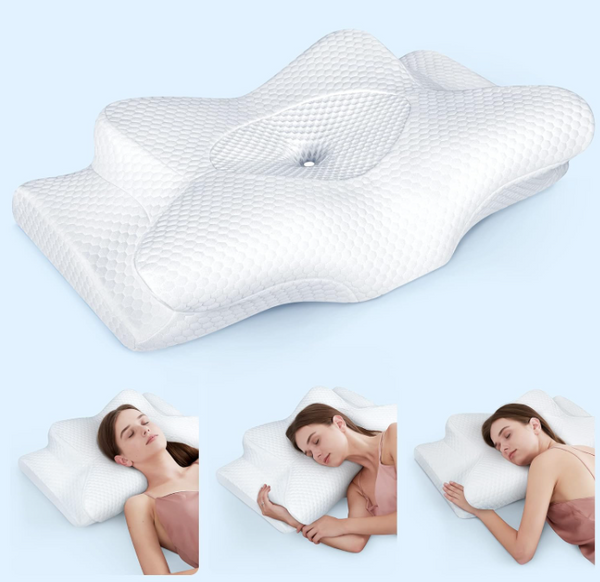 Emircey Adjustable Neck Cervical Memory Foam Pillows WHITE - Scratch & Dent