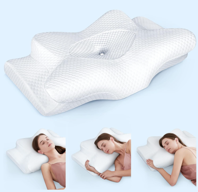 Emircey Adjustable Neck Cervical Memory Foam Pillows WHITE - Scratch & Dent