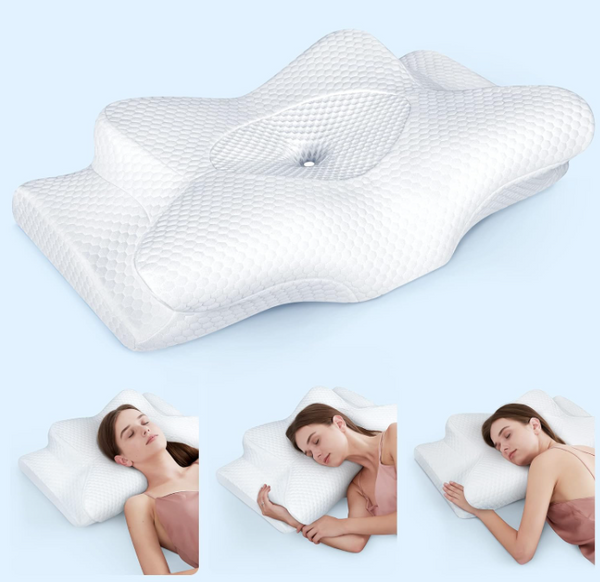 Emircey Adjustable Neck Cervical Memory Foam Pillows WHITE QUEEN EDK010AQ - Like New