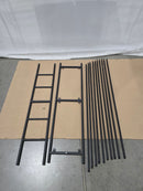 GENERIC METAL BED FRAME FULL SIZE WITH UPHOLSTERED HEADBOARD FOOTBOARD - BLACK - Like New