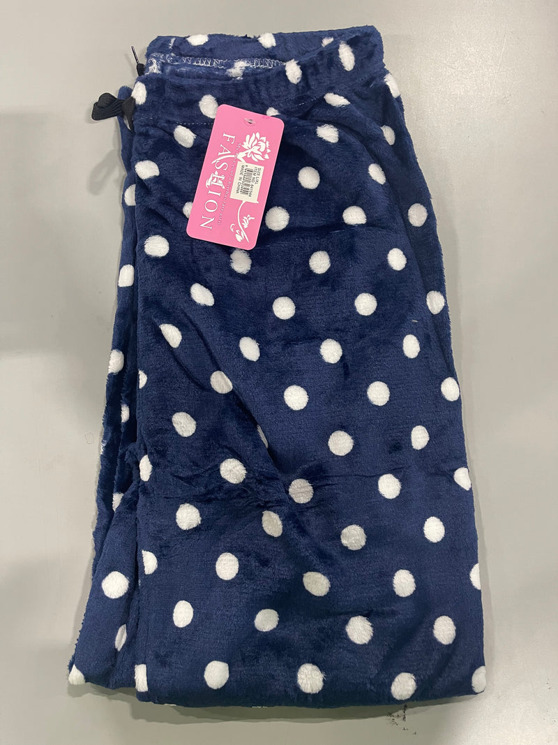 FASHION EXTRA SOFT FLEECE PAJAMAS PANTS - SIZE: WOMEN L/XL - BLUE - Brand New