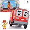 DISNEY JUNIOR FIREBUDS, BO & FLASH FIGURE & FIRE TRUCK SET WITH VROOMLINK - RED - Like New
