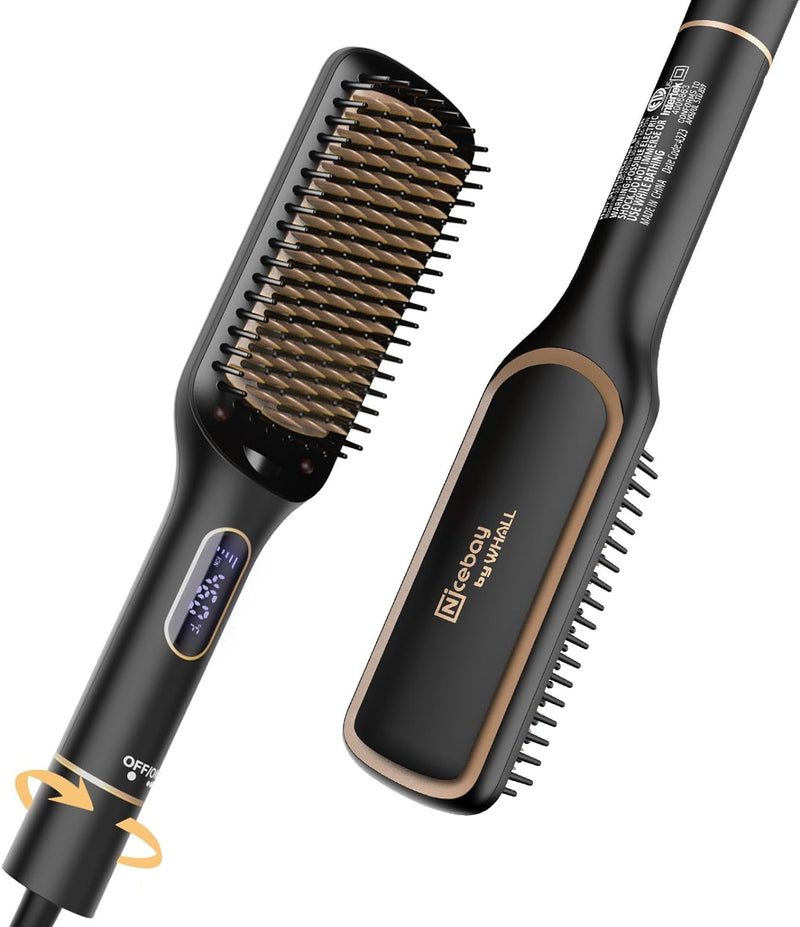 Nicebay Hair Straightener Brush - Black/Gold Like New