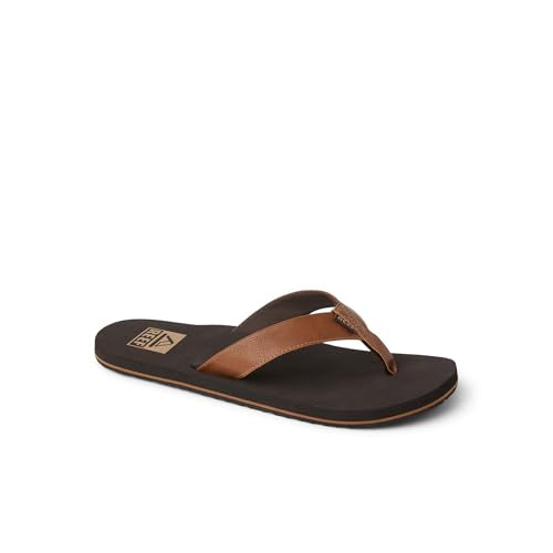 RF002915BRO REEF MEN'S TWINPIN BEACH FLIP FLOPS SIZE: MEN 9 BROWN - Like New