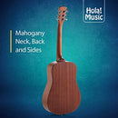 Hola Music Left Handed 3/4 Size 36 Inch Acoustic Guitar Bundle HG-36LFT - Satin - Like New