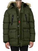 GALAXY BY HARVIC MEN'S HEAVYWEIGHT PARKA WINDBREAKER POLYESTER WATER OLIVE LT - Brand New