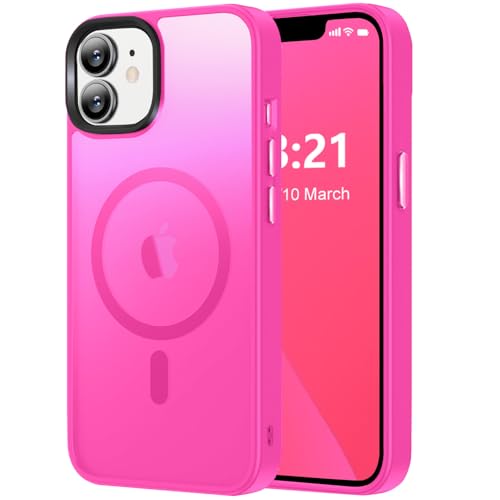 VLANXIE UPGRADED MAGNETIC IPHONE 12/IPHONE 12 CASE MAGSFE MILITARY - HOT PINK Like New