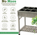 VegTrug 8 Pocket Herb Garden, Wooden Herb Planter with Herb Snips, Gray Wash Like New