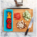 Zenprep Extra Large Bamboo Cutting Board 15x20in 3 Containers (Teal) B0CB21V3BF - Brand New