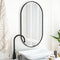XRAMFY 17IN. W X 30IN. H OVAL CLASSIC ALUMINUM ALLOY FRAMED WALL MIRROR - BLACK - Like New