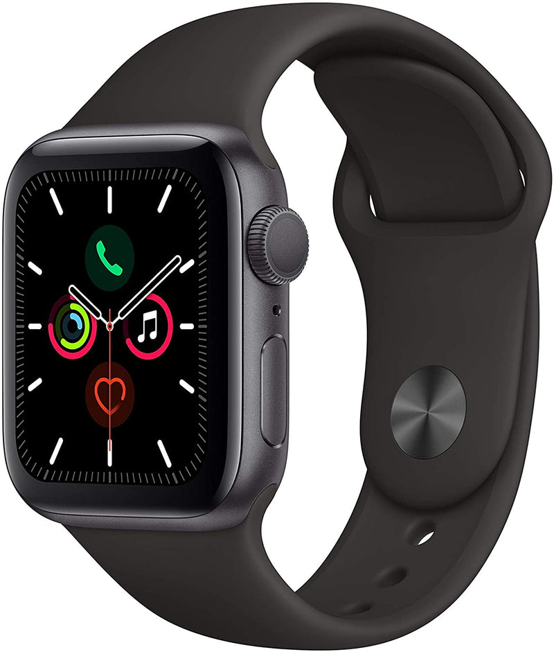 For Parts: Apple Watch 5 44mm Space Gray Alum Case with Black Band PHYSICAL DAMAGE