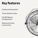 AMAZON 18" OUTDOOR HEAVY-DUTY MISTING FAN WALL-MOUNTED HVWO2518-SP - BLACK - Like New