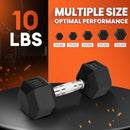 YES4ALL CHROME GRIP ENCASED HEX DUMBBELLS 10LBS WITH ANTI-SLIP SINGLE - BLACK - Like New
