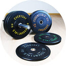 Everyday Essentials Olympic Barbell 2" Rubber Bumper Plate Weight Set 35LBS - Like New
