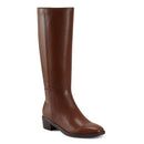 EASY SPIRIT WOMEN LORETTA RIDING BOOTS LEATHER - SIZE: 8.5 WIDE - BROWN/ TAN - Like New