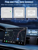 GZPYC WIRELESS CARPLAY ADAPTER IPHONE ANDROID, PLUG & PLAY - BLACK - Like New