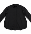 THE WARMY OVERSIZED LAPEL BUTTON SHIRT DRESS - SIZE: WOMEN XL - BLACK - Like New