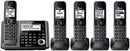 Panasonic 5 Handset Link2Cell Cordless Phone KX-TG585SK - Black Like New