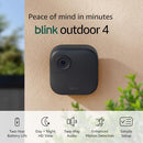 BLINK OUTDOOR 4 WIRELESS SMART SECURITY CAMERA TWO-YEAR 3 CAMERA SYSTEM -BLACK - Like New