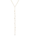 REBECCA MINKOFF FLOATING SIMULATED PEARL LARIAT NECKLACE, 18" - GOLD - Brand New