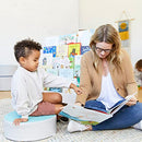 ECR4KIDS DOUBLE-SIDED MOBILE WOODEN BOOK DISPLAY AND STORAGE - WHITE WASH - Like New