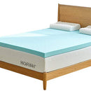 HOFISH 3 INCHES GEL INFUSED MEMORY FOAM MATTRESS TOPPER- TWIN - BLUE - Brand New
