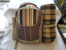 KITCHEN SUPREME PICNIC 4 PERSON PICNIC BACKPACK WINE HOLDERS - BEIGE - Like New