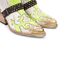 Mezcalero| White Leather Ankle Vintage Finish Dudi Green Size 6 - Like New