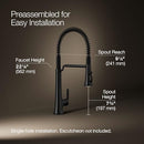 Kohler 23765-BL Tone Semi Professional Kitchen Sink Faucet Matte Black - Brand New
