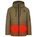HELIOS – THE HEATED COAT – PAFFUTO STYLE FOR MEN - SIZE: MEN 2XL - ARMY GREEN - Like New