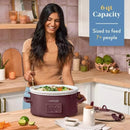 CROCK-POT 6QT COOK PROGRAMMABLE SLOW COOKER CERAMIC LAMBRUSCO RED, 210W - Like New