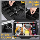 YUEIEOUN BARBER CASE WITH CLIPPERS SLIDING TRAY PROFESIONAL BARBERS - BLACK - Like New