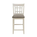 Lexicon Junipero Antique White Full Back Counter Height Chair (Set of 2) - Brand New