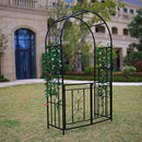 Better Garden Steel Garden Arch with Gate, 6'9" High x 3'8" Wide - 6'9" x 3'8" - Brand New