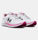 3026179 Under Armour W Charged Assert 10 Women White/Pink Size 7 Like New