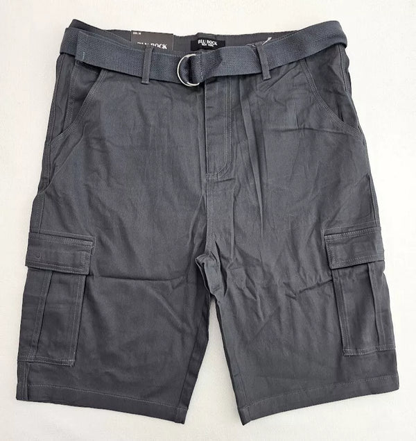 BLU ROCK NEW YORK 10" INSEAM CARGO POCKET W/BELT INCLUDED SHORTS MEN 36 - GRAY - Brand New