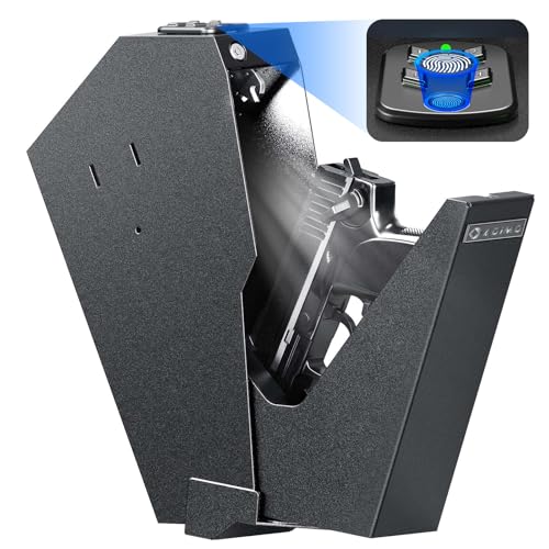ADIMO GUN SAFE FOR HANDGUN BIOMETRIC PISTOL SAFE FINGERPRINT SINGLE MOUNT BLACK - Like New
