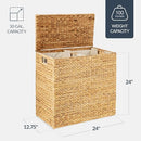 Best Choice Products Large Double Laundry Hamper with Lid - Natural - Brand New