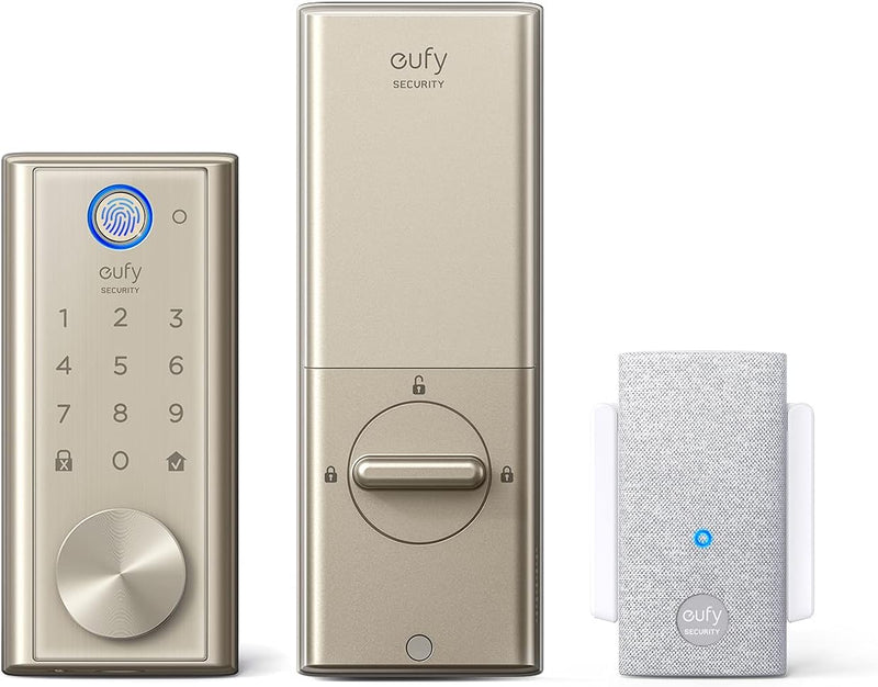 EUFY Smart Lock Touch Control Wi-Fi Bridge Fingerprint Door Lock T8510044 Nickel - Brand New
